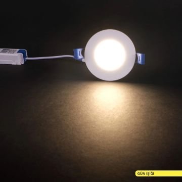 ACK AP01-00300 3 Watt Sıva Altı Yuvarlak LED Panel - OSRAM LED - Gün Işığı (3000K)