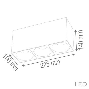 goldX ZE146-BK 2x12 Watt Siyah/Beyaz Sıva Üstü Üçlü LED Spot (SAMSUNG LED & EAGLERISE Driver)