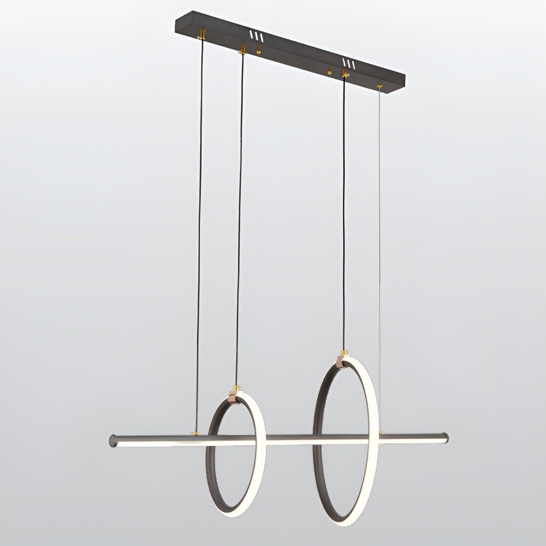 CL-716 114 Watt 90 cm Antrasit Masa Üstü Modern LED Avize - 3 Işık Renkli (Beyaz + Ilık Beyaz + Gün Işığı)