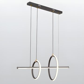 CL-716 114 Watt 90 cm Antrasit Masa Üstü Modern LED Avize - 3 Işık Renkli (Beyaz + Ilık Beyaz + Gün Işığı)