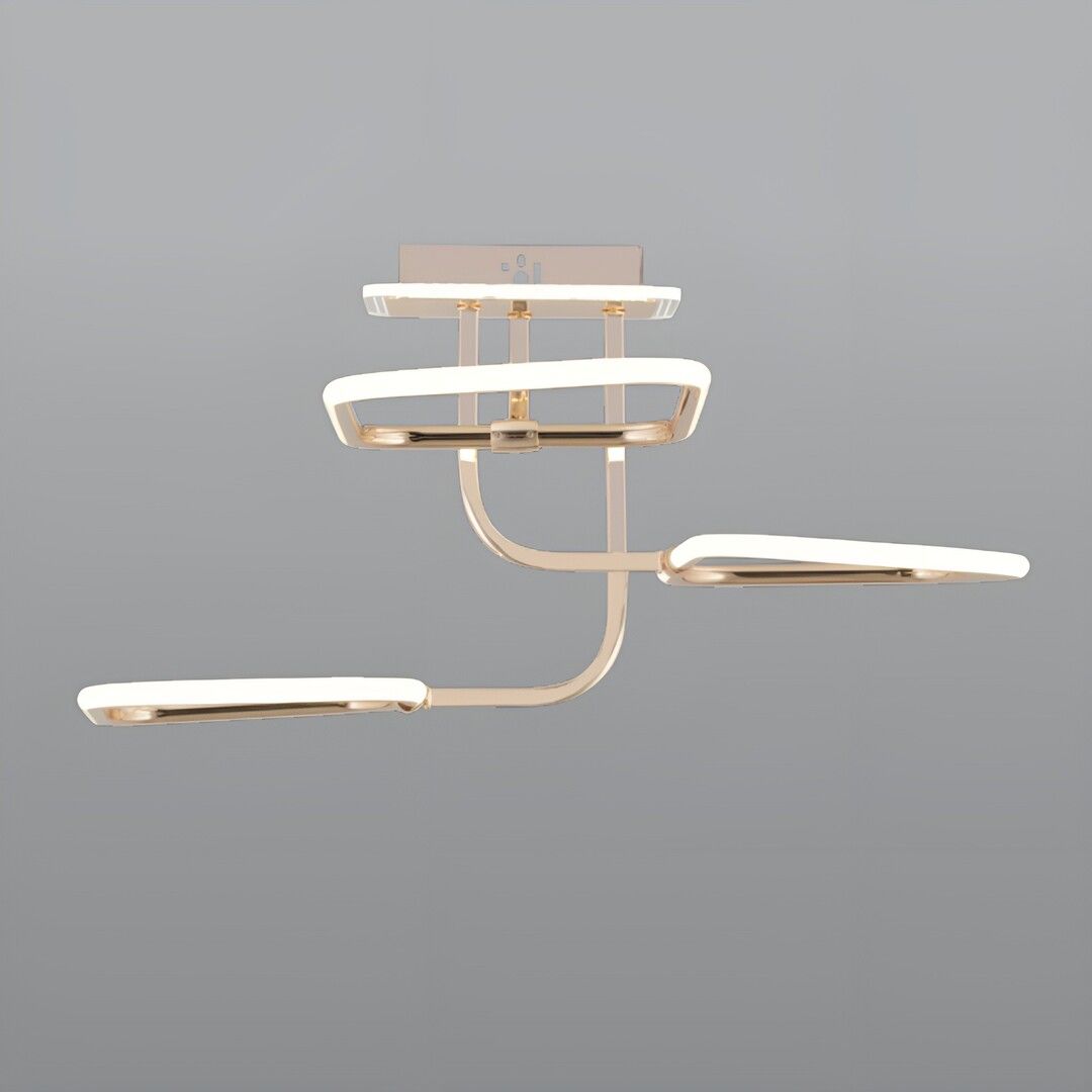 CL-728 110 Watt Üçlü Gold Modern LED Avize - 3 Işık Renkli (Beyaz + Ilık Beyaz + Gün Işığı)