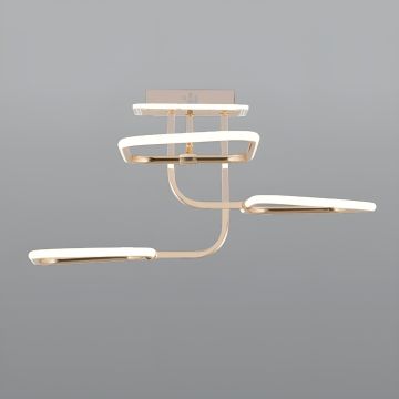 CL-728 110 Watt Üçlü Gold Modern LED Avize - 3 Işık Renkli (Beyaz + Ilık Beyaz + Gün Işığı)