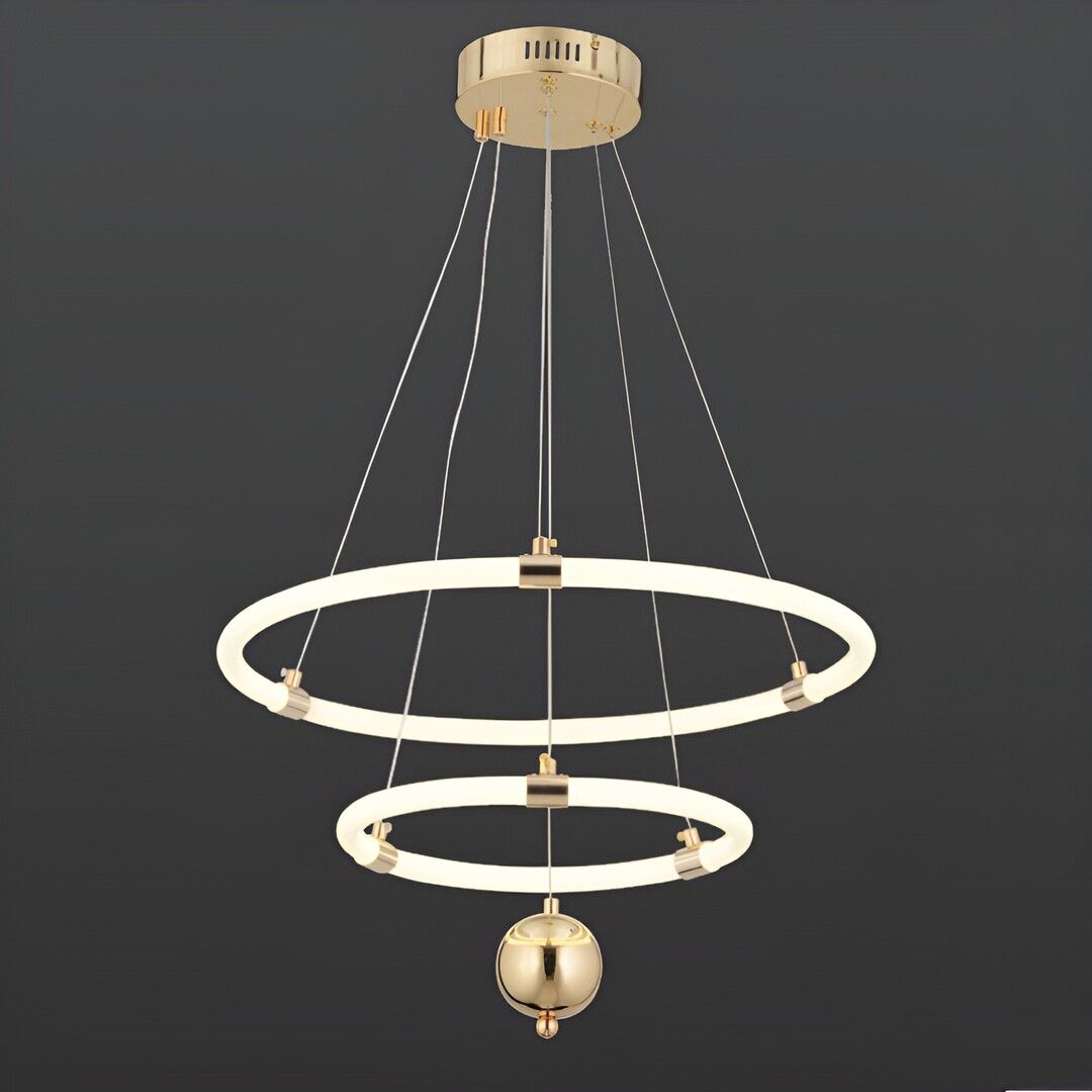 CL-733 69 Watt İkili Gold Modern LED Avize - 3 Işık Renkli (Beyaz + Ilık Beyaz + Gün Işığı)