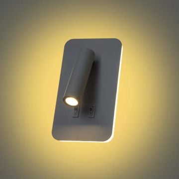 NOAS YL85-0732 RONDA 7+3 Watt Siyah Yatak Başı LED Aplik - Gün Işığı (3200K)