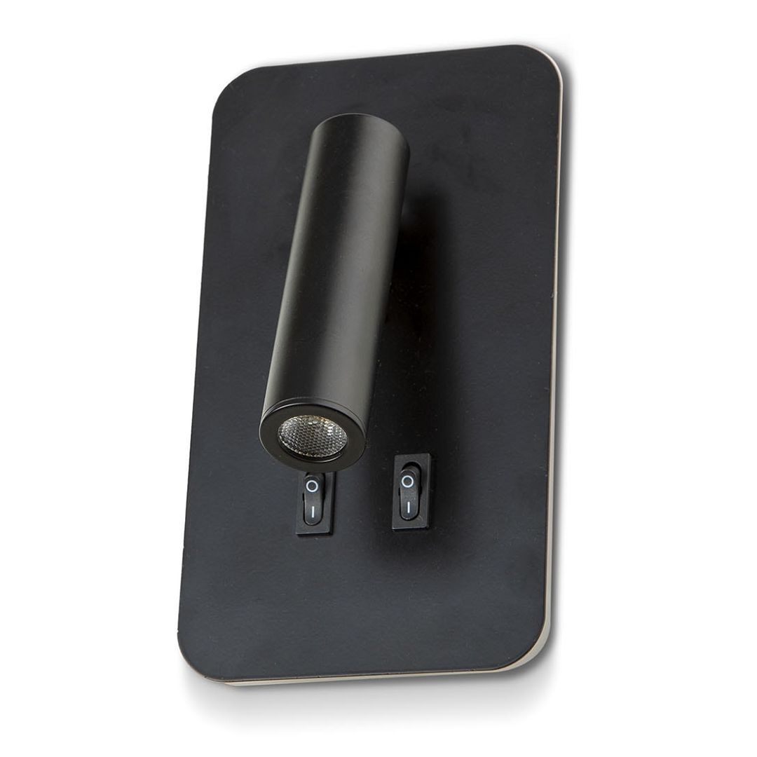 NOAS YL85-0732 RONDA 7+3 Watt Siyah Yatak Başı LED Aplik - Gün Işığı (3200K)