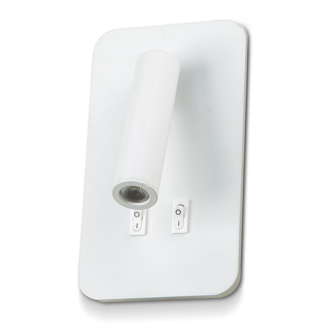 NOAS YL85-1732 RONDA 7+3 Watt Beyaz Yatak Başı LED Aplik - Gün Işığı (3200K)