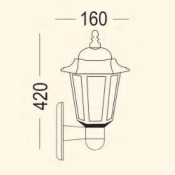 ZİTA 289 Klas Kafesli Dış Mekan Aplik - PC Gövde - E27 Duylu - IP54