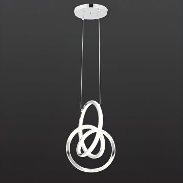 CL-708 92 Watt Krom Modern LED Avize - 3 Işık Renkli (Beyaz + Ilık Beyaz + Gün Işığı)