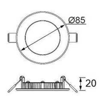 JUPITER LD470 S 3 Watt Siyah Kasa Sıva Altı Yuvarlak SAMSUNG LED Panel