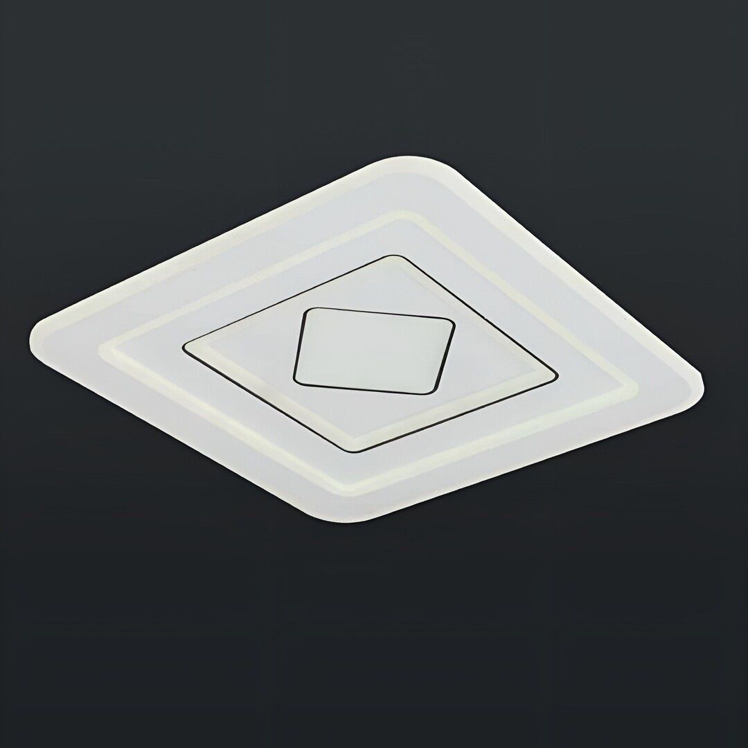 CL-751-50 134 Watt 50x50 cm Dimli Modern LED Avize (3 Işık Renkli - Kumandalı)