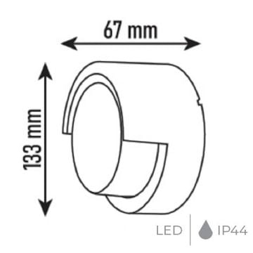 NOAS YL83-5002 ASPENDOS 7 Watt Siyah Dış Mekan LED Aplik - Gün Işığı (3200K)