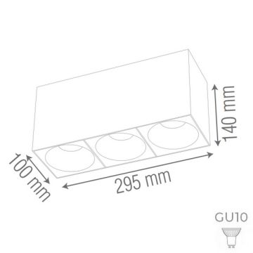 goldX ZE146-BG Siyah-Kızıl Gold Sıva Üstü Üçlü Spot Kasası (GU10 Duylu)