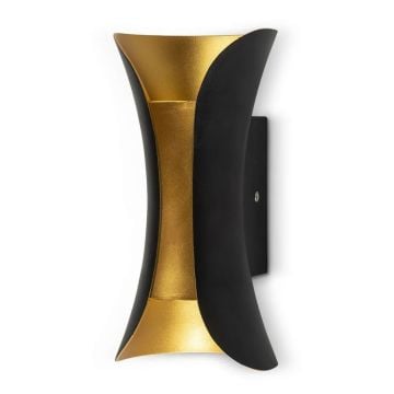 NOAS YL83-1002 PATARA 10 Watt Siyah-Gold Çift Yönlü Dış Mekan LED Aplik - Gün Işığı (3200K) - IP65