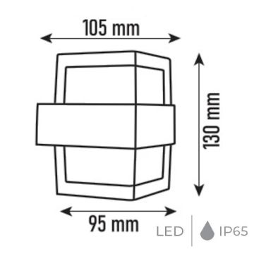 NOAS YL83-2012 OLİMPOS 10 Watt Dış Mekan LED Aplik - Gün Işığı (3200K)