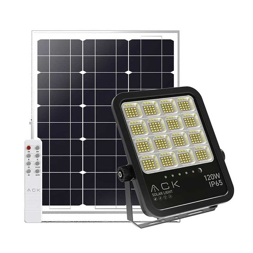 ACK AT66-19192 120 Watt Solar Projektör - 3 Işık Renkli (Beyaz + Ilık Beyaz + Gün Işığı)