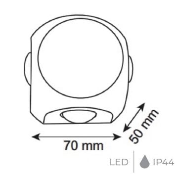 NOAS YL83-1052 ALİNDA Siyah 4 Yönlü Dış Mekan Aplik - Gün Işığı (3200K)