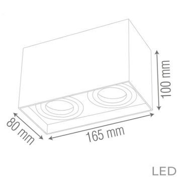 goldX ZE149-BK 2x12 Watt Siyah/Beyaz Sıva Üstü İkili LED Spot (SAMSUNG LED & EAGLERISE Driver)