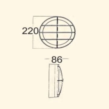 ZİTA 207-SC-E27 Casa Siyah Gövde Kafesli Dış Mekan Aplik - PC Gövde - E27 - IP54