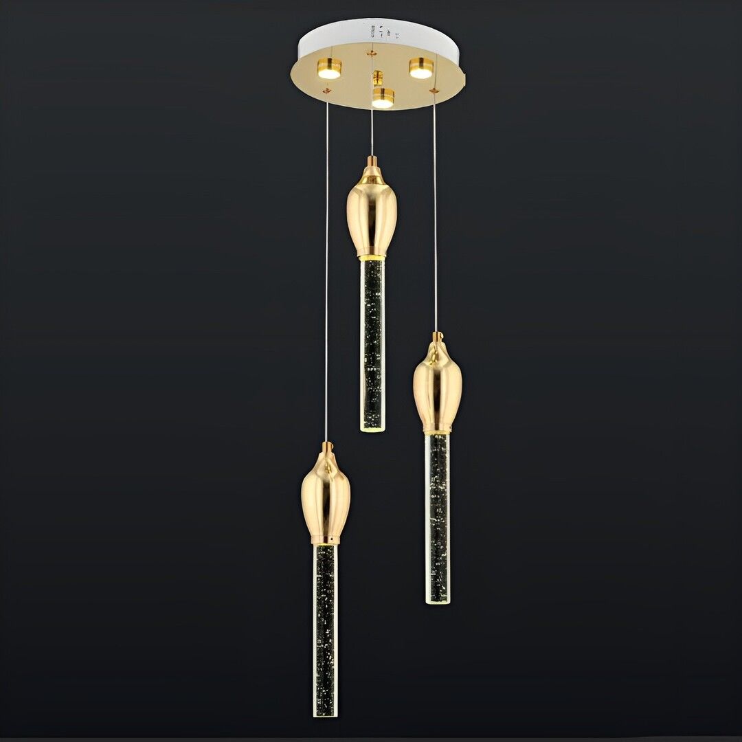 CL-520-3 3x3 Watt Gold/Krom Modern LED Avize