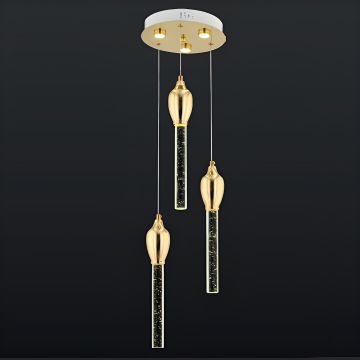 CL-520-3 3x3 Watt Gold/Krom Modern LED Avize