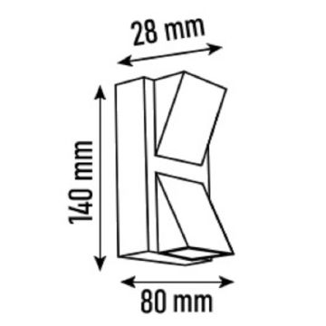 NOAS YL83-6002 PATARA 6 Watt Siyah-Gold Çift Yönlü Dış Mekan LED Aplik - Gün Işığı (3200K)