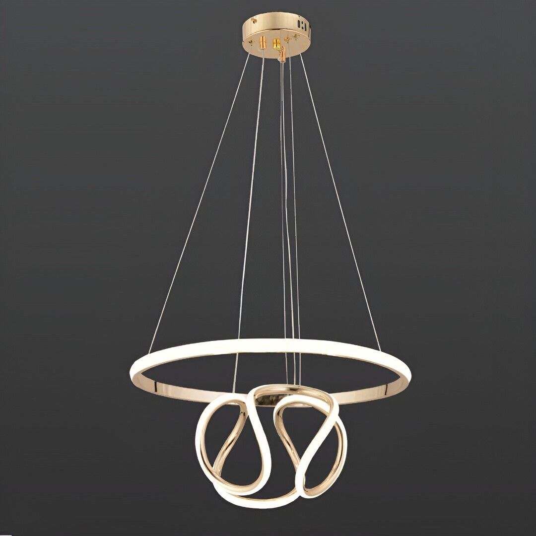 CL-724 116 Watt Gold Modern LED Avize - 3 Işık Renkli (Beyaz + Ilık Beyaz + Gün Işığı)