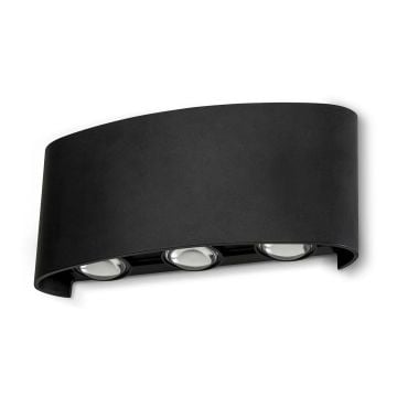 NOAS YL83-1012 EFES 6 Watt Siyah Çift Yönlü Dış Mekan LED Aplik - Gün Işığı (3200K) - IP65