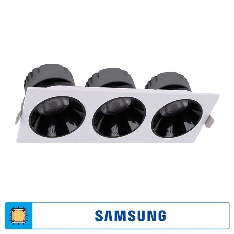 ACK AD10-03700 3x25 Watt Siyah-Beyaz Üçlü Sıva Altı SAMSUNG LED Spot - Gün Işığı (3000K)