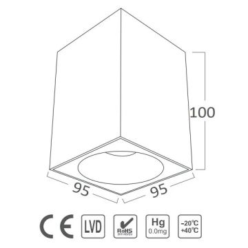 Braytron BH04-30411 10x10x10 cm Siyah Sıva Üstü Spot Kasası (GU10 Duylu)