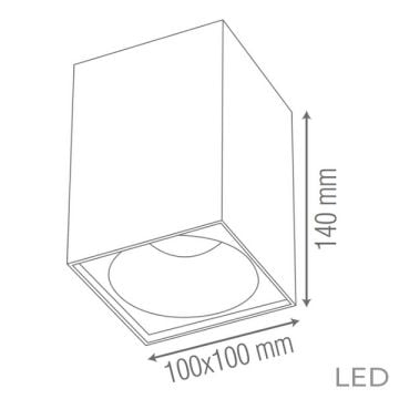 goldX ZE832-CP 12 Watt 10x10x14 cm Bakır Sıva Üstü LED Spot (SAMSUNG LED & EAGLERISE Driver)