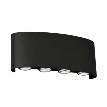 HELIOS HS 5875 8 Watt Siyah Çift Yönlü Dış MekanLED Aplik - PC Gövde - IP65 - ABS Gövde