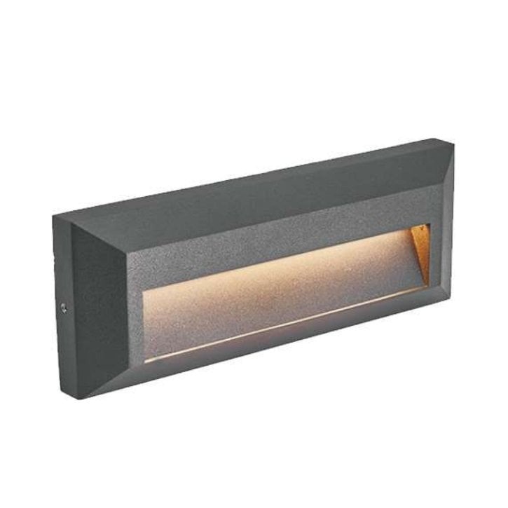 MOLLED MOL9098 5 Watt Siyah Sıva Üstü Dikdörtgen Dış Mekan LED Merdiven Armatürü - Metal - Gün Işığı (3000K)