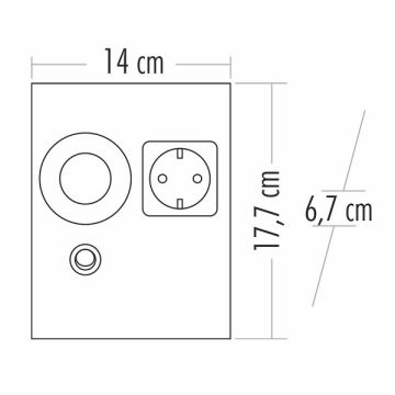 CATA CT-5211 2 Watt Krom Kasa Tek Prizli Tezgah Aydınlatma