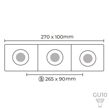 MOLLED MOL1683SB Sıva Altı Beyaz-Siyah Üçlü Spot Kasası (Metal)