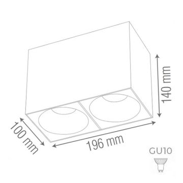 goldX ZE145-BG Siyah-Kızıl Gold Sıva Üstü İkili Spot Kasası (GU10 Duylu)
