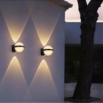 CATA CT-7071 Bali 12 Watt Çift Yönlü Dış Mekan LED Aplik - PC Gövde - Gün Işığı (3200K)