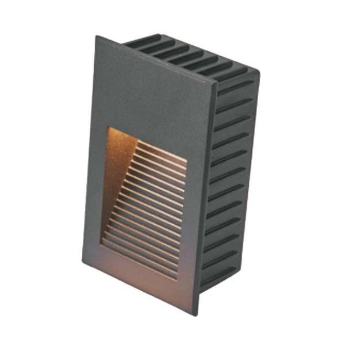 MOLLED MOL9089 3 Watt Antrasit Sıva Altı Dikdörtgen Dış Mekan LED Merdiven Armatürü - Metal - Gün Işığı (3000K)