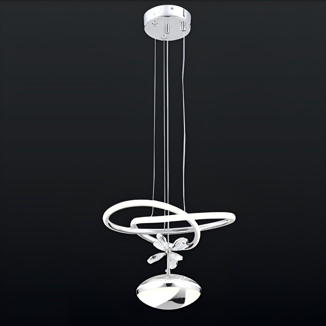 CL-704 68 Watt Krom Modern LED Avize - 3 Işık Renkli (Beyaz + Ilık Beyaz + Gün Işığı)