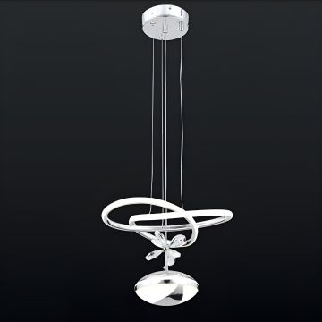 CL-704 68 Watt Krom Modern LED Avize - 3 Işık Renkli (Beyaz + Ilık Beyaz + Gün Işığı)