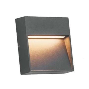 MOLLED MOL9095 3 Watt Antrasit Sıva Üstü Kare Dış Mekan LED Merdiven Armatürü - Metal - Gün Işığı (3000K)
