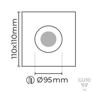 MOLLED MOL6106 Sıva Altı Siyah Kare Spot Kasası (Metal)
