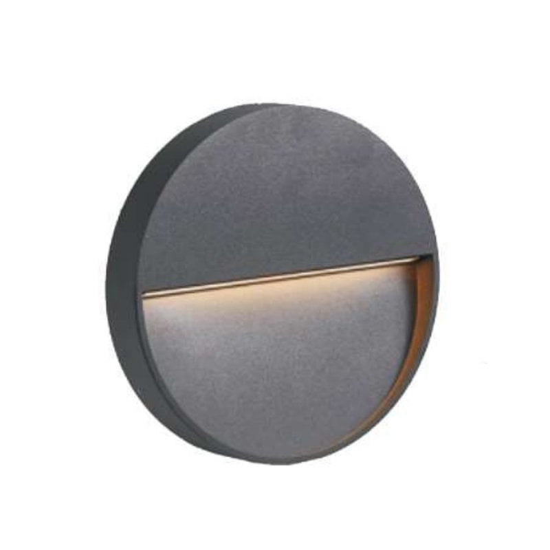 MOLLED MOL9093 3 Watt Antrasit Sıva Üstü Yuvarlak Dış Mekan LED Merdiven Armatürü - Metal - Gün Işığı (3000K)