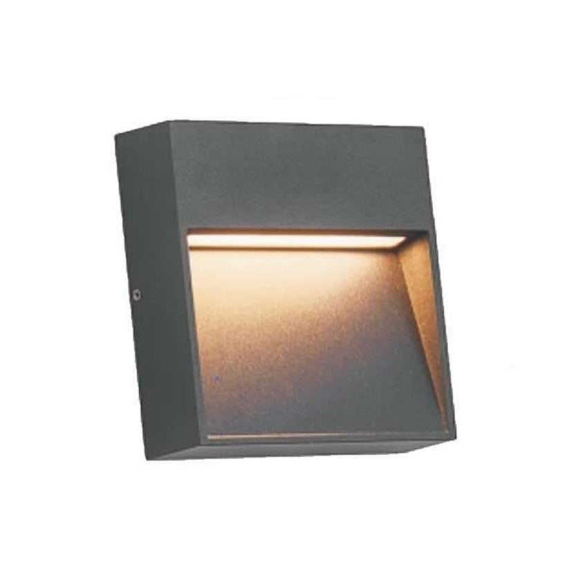 MOLLED MOL9094 3 Watt Antrasit Sıva Üstü Kare Dış Mekan LED Merdiven Armatürü - Metal - Gün Işığı (3000K)