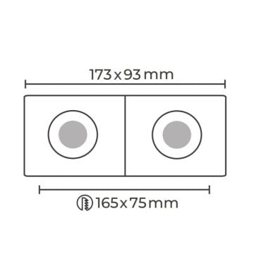 MOLLED MOL4152 Sıva Altı Siyah İkili Spot Kasası (Metal)