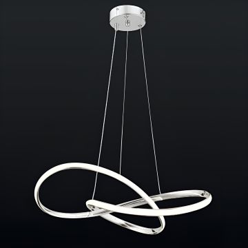 CL-719 90 Watt Krom Modern LED Avize - 3 Işık Renkli (Beyaz + Ilık Beyaz + Gün Işığı)