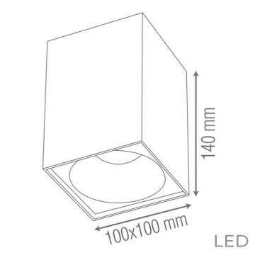 goldX ZE832-BE 12 Watt 10x10x14 cm Bakır Eskitme Sıva Üstü LED Spot (SAMSUNG LED & EAGLERISE Driver)
