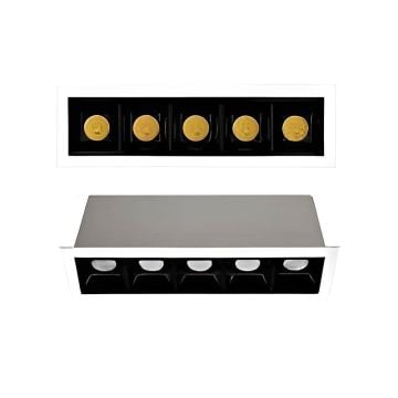 JUPITER LS485 B 10 Watt Beyaz-Siyah Sıva Altı Beşli Mini LED Spot - Metal - Gün Işığı (3000K)