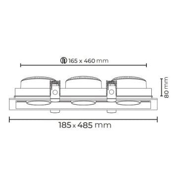 MOLLED MOL2083Y Siyah Kasa 3x20 Watt Üçlü LED Mağaza Spotu (SAMSUNG/OSRAM LED & EAGLERISE/PHILIPS/LIFUD Driver)
