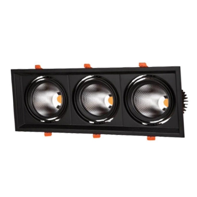 MOLLED MOL2083Y Siyah Kasa 3x20 Watt Üçlü LED Mağaza Spotu (SAMSUNG/OSRAM LED & EAGLERISE/PHILIPS/LIFUD Driver)