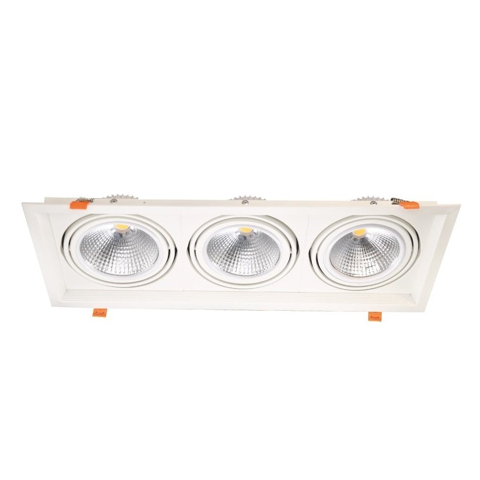 MOLLED MOL2083Y Beyaz Kasa 3x20 Watt Üçlü LED Mağaza Spotu (SAMSUNG/OSRAM LED & EAGLERISE/PHILIPS/LIFUD Driver)